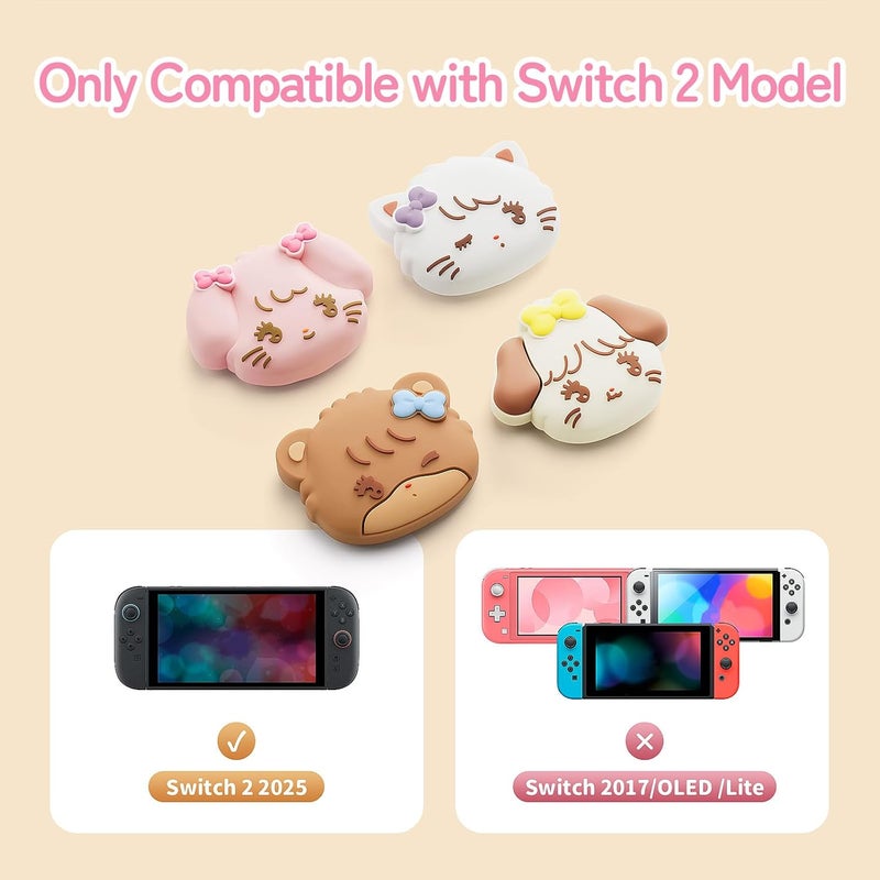 GEEKSHARE أغطية قبضة الإبهام من السيليكون متوافقة مع سويتش 2025، أغطية قبضة ناعمة لجويستيك سويتش 2، 4 قطع - أفكار حلوة من ميكو - Image 2